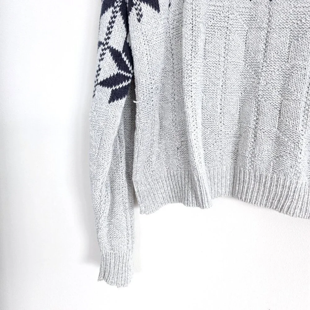 Vintage Northwest Territory Nordic Snowflake Fair Isle Grandpa Sweater Cabincore